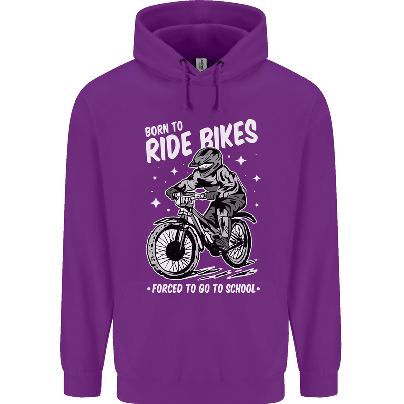 Born to Ride Motocross MotoX Dirt Bike Childrens Kids Hoodie Purple