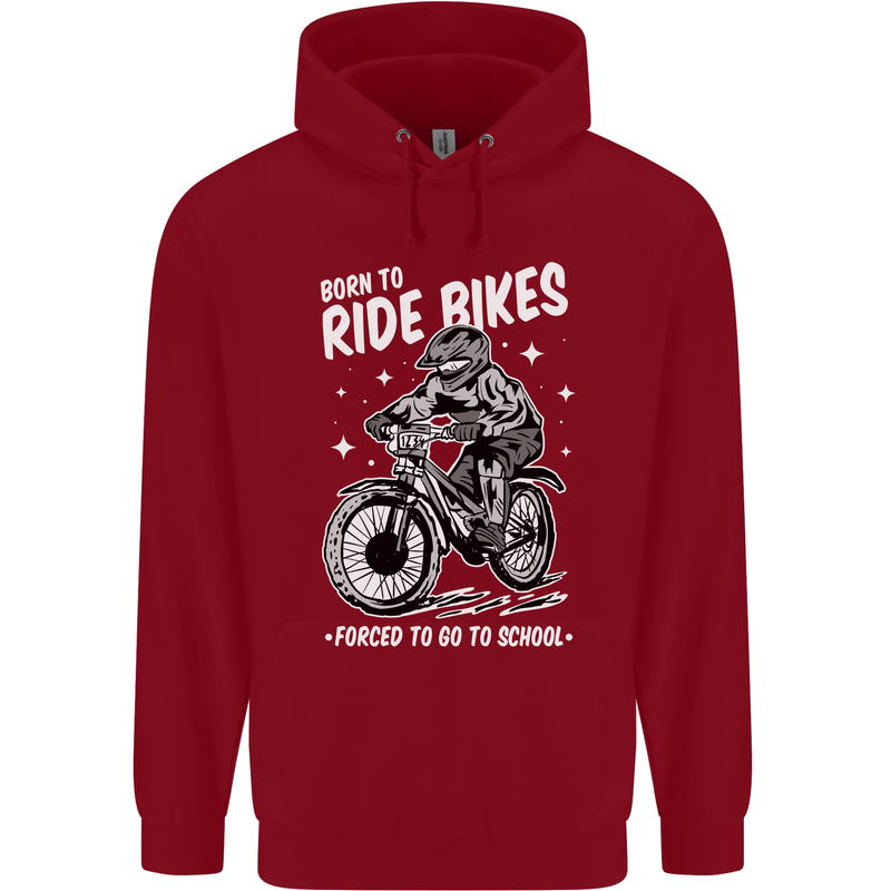 Born to Ride Motocross MotoX Dirt Bike Childrens Kids Hoodie Red