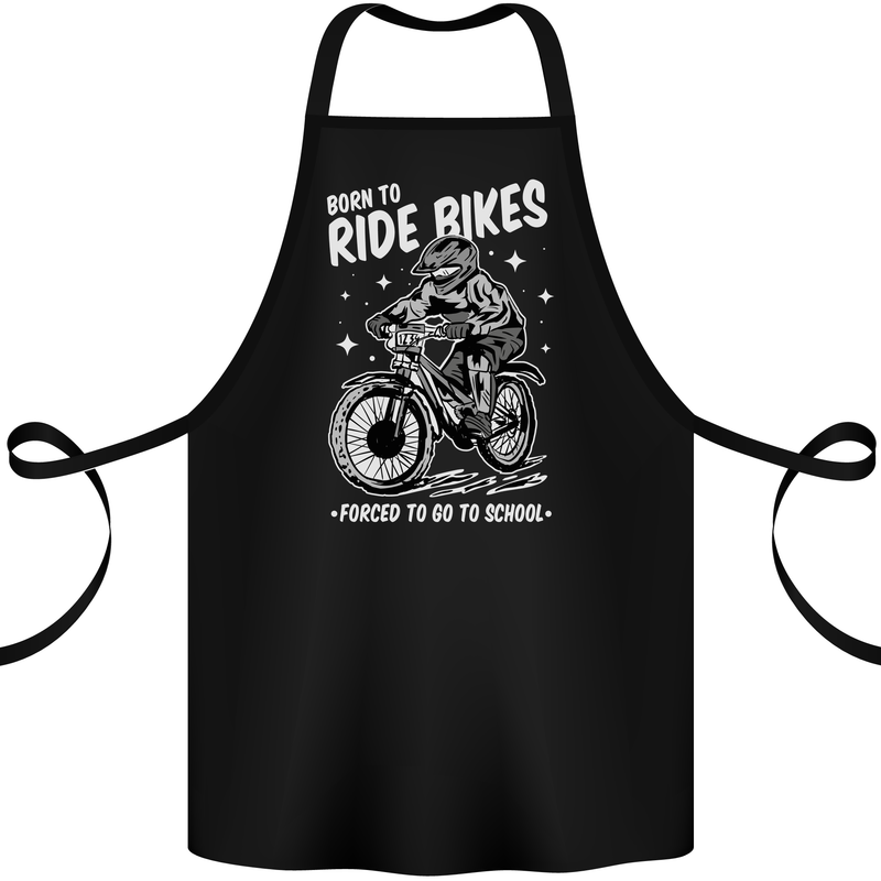 Born to Ride Motocross MotoX Dirt Bike Cotton Apron 100% Organic Black