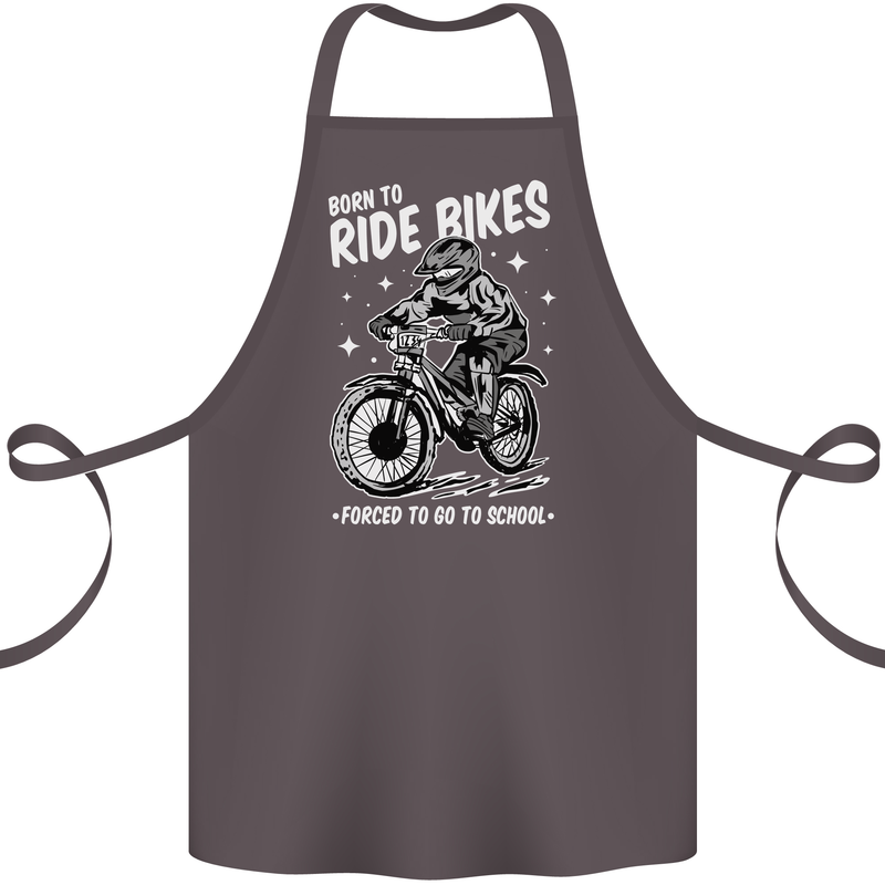 Born to Ride Motocross MotoX Dirt Bike Cotton Apron 100% Organic Dark Grey