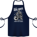 Born to Ride Motocross MotoX Dirt Bike Cotton Apron 100% Organic Navy Blue