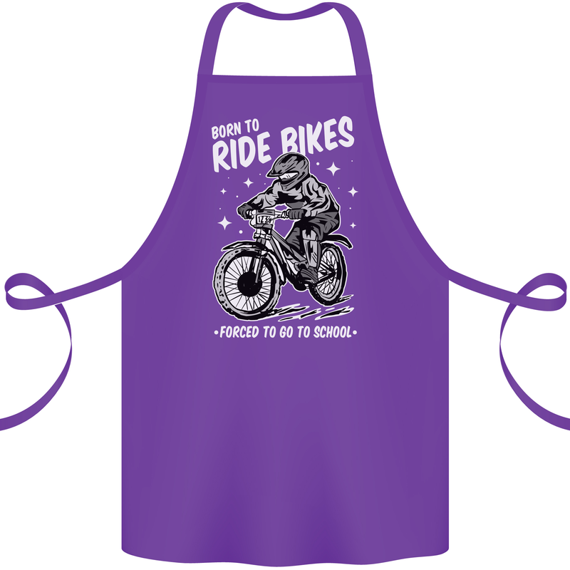 Born to Ride Motocross MotoX Dirt Bike Cotton Apron 100% Organic Purple