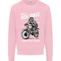 Born to Ride Motocross MotoX Dirt Bike Kids Sweatshirt Jumper Light Pink