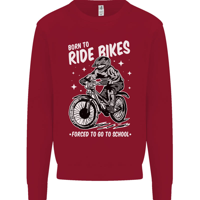 Born to Ride Motocross MotoX Dirt Bike Kids Sweatshirt Jumper Red