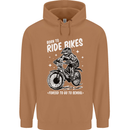 Born to Ride Motocross MotoX Dirt Bike Mens 80% Cotton Hoodie Caramel Latte