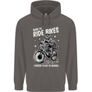 Born to Ride Motocross MotoX Dirt Bike Mens 80% Cotton Hoodie Charcoal