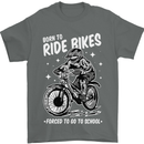 Born to Ride Motocross MotoX Dirt Bike Mens T-Shirt 100% Cotton Charcoal