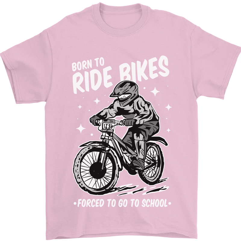 Born to Ride Motocross MotoX Dirt Bike Mens T-Shirt 100% Cotton Light Pink
