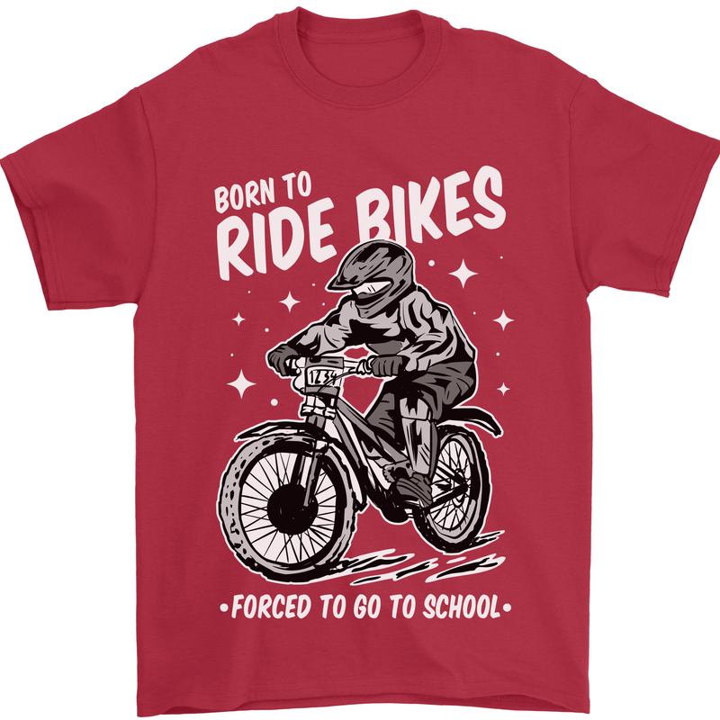 Born to Ride Motocross MotoX Dirt Bike Mens T-Shirt 100% Cotton Red