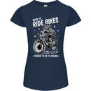 Born to Ride Motocross MotoX Dirt Bike Womens Petite Cut T-Shirt Navy Blue