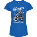 Born to Ride Motocross MotoX Dirt Bike Womens Petite Cut T-Shirt Royal Blue