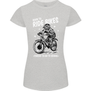 Born to Ride Motocross MotoX Dirt Bike Womens Petite Cut T-Shirt Sports Grey