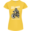 Born to Ride Motocross MotoX Dirt Bike Womens Petite Cut T-Shirt Yellow