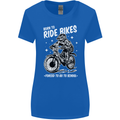 Born to Ride Motocross MotoX Dirt Bike Womens Wider Cut T-Shirt Royal Blue