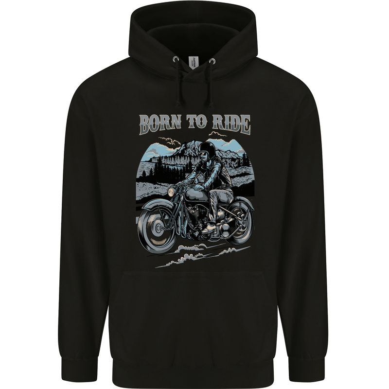 Born to Ride Motorbike Motorcycle Biker Childrens Kids Hoodie Black
