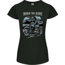 Born to Ride Motorbike Motorcycle Biker Womens Petite Cut T-Shirt Black