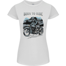 Born to Ride Motorbike Motorcycle Biker Womens Petite Cut T-Shirt White