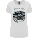 Born to Ride Motorbike Motorcycle Biker Womens Wider Cut T-Shirt White