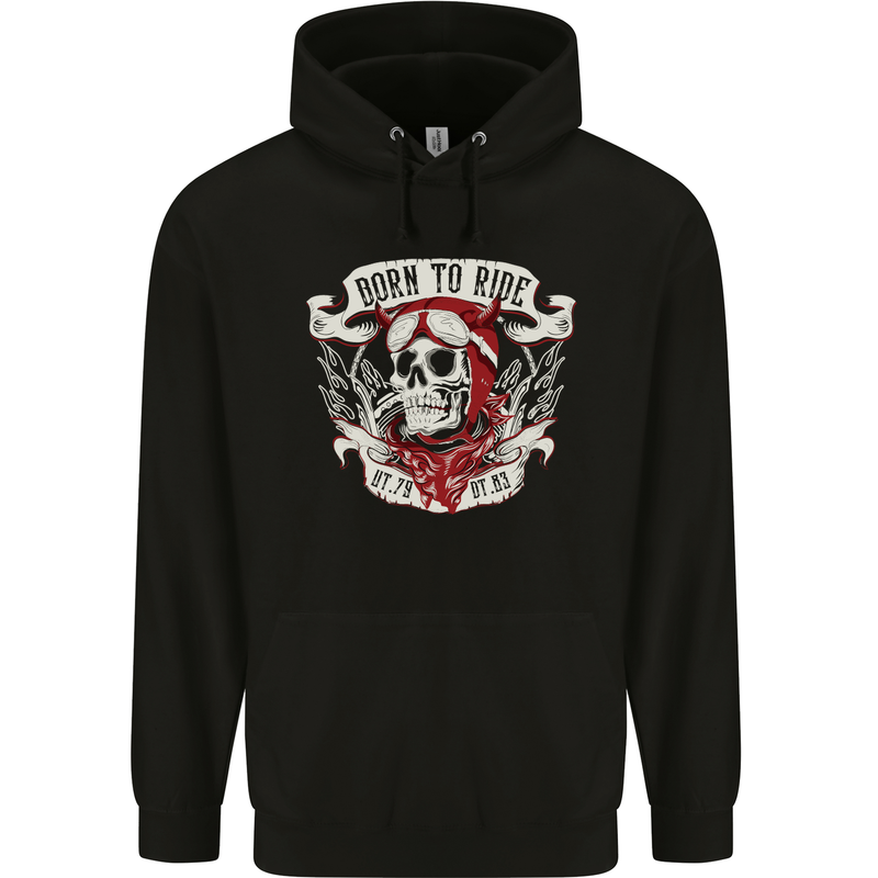 Born to Ride Motorcycle Motorbike Biker Mens Hoodie Black