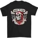 Born to Ride Motorcycle Motorbike Biker Mens T-Shirt Cotton Gildan Black