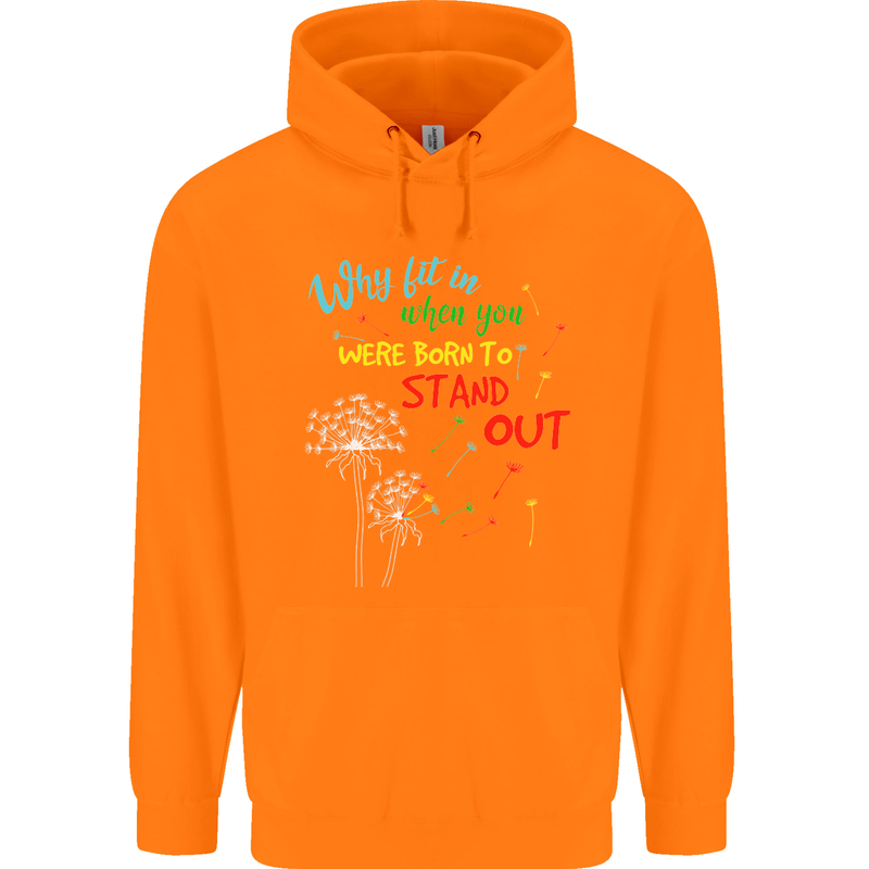 Born to Stand Out Autistic Autism ASD Childrens Kids Hoodie Orange