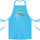 Born to Stand Out Autistic Autism ASD Cotton Apron 100% Organic Turquoise