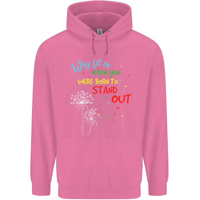 Born to Stand Out Autistic Autism ASD Mens 80% Cotton Hoodie Azelea