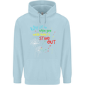 Born to Stand Out Autistic Autism ASD Mens 80% Cotton Hoodie Light Blue