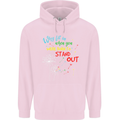Born to Stand Out Autistic Autism ASD Mens 80% Cotton Hoodie Light Pink