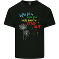 Born to Stand Out Autistic Autism ASD Mens Cotton T-Shirt Tee Top Black
