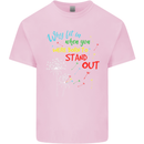 Born to Stand Out Autistic Autism ASD Mens Cotton T-Shirt Tee Top Light Pink