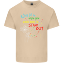 Born to Stand Out Autistic Autism ASD Mens Cotton T-Shirt Tee Top Sand