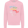 Born to Stand Out Autistic Autism ASD Mens Sweatshirt Jumper Light Pink