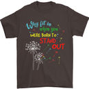 Born to Stand Out Autistic Autism ASD Mens T-Shirt Cotton Gildan Dark Chocolate