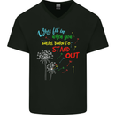 Born to Stand Out Autistic Autism ASD Mens V-Neck Cotton T-Shirt Black