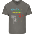 Born to Stand Out Autistic Autism ASD Mens V-Neck Cotton T-Shirt Charcoal