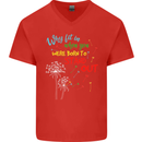 Born to Stand Out Autistic Autism ASD Mens V-Neck Cotton T-Shirt Red
