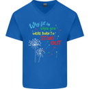 Born to Stand Out Autistic Autism ASD Mens V-Neck Cotton T-Shirt Royal Blue