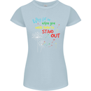 Born to Stand Out Autistic Autism ASD Womens Petite Cut T-Shirt Light Blue