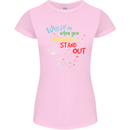 Born to Stand Out Autistic Autism ASD Womens Petite Cut T-Shirt Light Pink