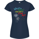 Born to Stand Out Autistic Autism ASD Womens Petite Cut T-Shirt Navy Blue