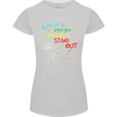 Born to Stand Out Autistic Autism ASD Womens Petite Cut T-Shirt Sports Grey