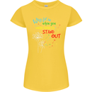 Born to Stand Out Autistic Autism ASD Womens Petite Cut T-Shirt Yellow