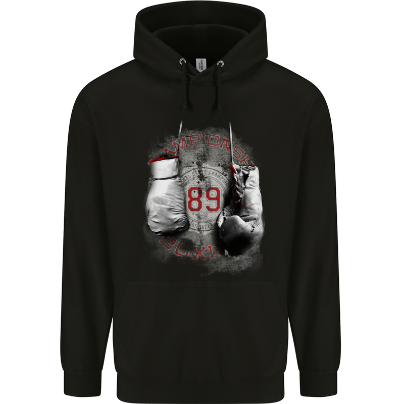 Boxing Gloves 89 Boxer Mens 80% Cotton Hoodie Black