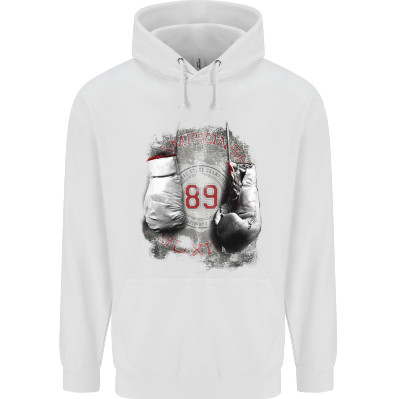 Boxing Gloves 89 Boxer Mens 80% Cotton Hoodie White