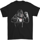 Boxing Gorilla MMA Mixed Martial Arts Boxer Mens T-Shirt Cotton Gildan Black