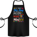 Boy Calls Me Mimi Autistic Autism Awareness Cotton Apron 100% Organic Black