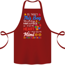Boy Calls Me Mimi Autistic Autism Awareness Cotton Apron 100% Organic Maroon