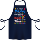 Boy Calls Me Mimi Autistic Autism Awareness Cotton Apron 100% Organic Navy Blue