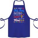 Boy Calls Me Mimi Autistic Autism Awareness Cotton Apron 100% Organic Royal Blue